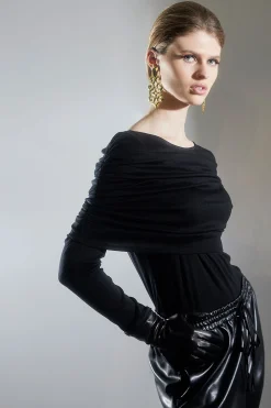 Natori Tops, Shirts & Tunics-Layering Jersey Rouched Sleeve Top