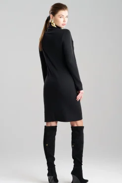 Natori Dresses-Layering Jersey Turtleneck Dress