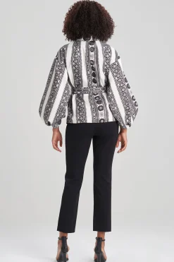 Natori Jackets & Outerwear-Le Souk Jacquard Belted Topper