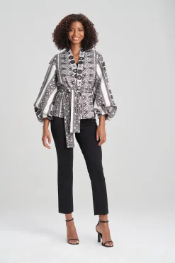 Natori Jackets & Outerwear-Le Souk Jacquard Belted Topper