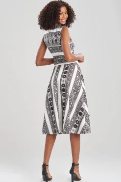 Natori Dresses-Le Souk Jacquard Fit And Flare Dress