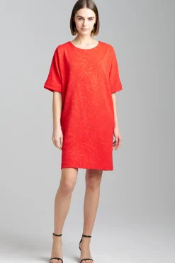 Natori Dresses-Leaves Jacquard T-Shirt Dress