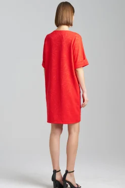 Natori Dresses-Leaves Jacquard T-Shirt Dress