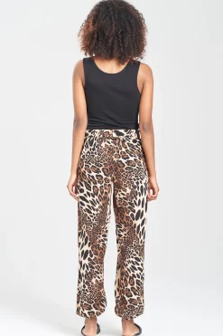 Natori Lounge Bottoms|Beach Bottoms-Leopard Cotton Gauze Pants