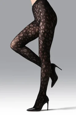 Natori Tights-Leopard Net Tights