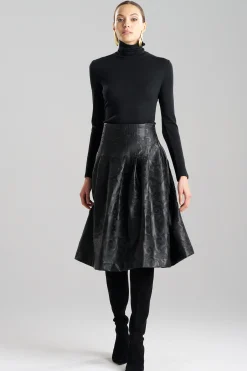 Natori Pants, Skirts & Shorts-Leticia Embroidered Faux Leather Skirt