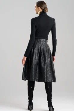 Natori Pants, Skirts & Shorts-Leticia Embroidered Faux Leather Skirt
