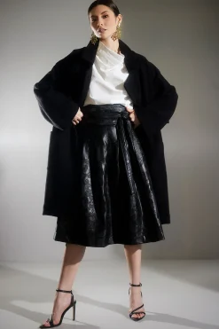 Natori Pants, Skirts & Shorts-Leticia Embroidered Faux Leather Skirt