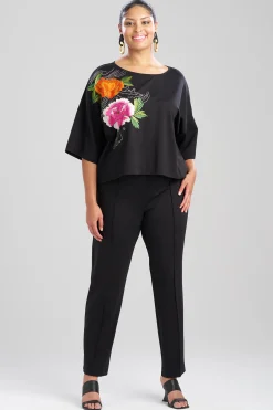 Natori Tops, Shirts & Tunics-Light Weight Ponte Embroidered Boat Neck Top