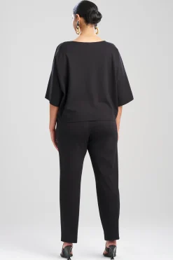 Natori Tops, Shirts & Tunics-Light Weight Ponte Embroidered Boat Neck Top