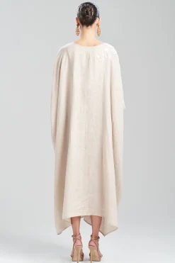 Natori Caftan Dresses-Linen Embroidered Caftan