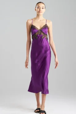 Natori Gowns-Lolita Lace Low Back Silk Gown
