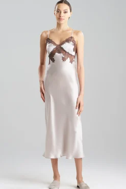 Natori Gowns-Lolita Lace Low Back Silk Gown