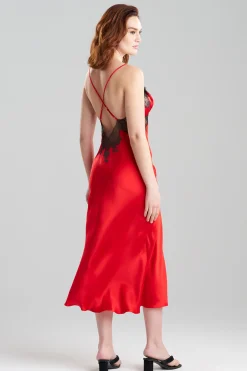 Natori Gowns-Lolita Lace Low Back Silk Gown