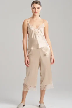 Natori Pajama Sets-Lolita Lace Trim Silk Cami PJ