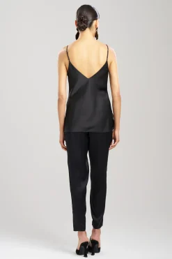 Natori Bustiers & Camis-Luxe Charmeuse Embroidered V-Neck Cami