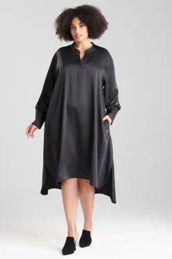 Natori Dresses|Essentials-Luxe Charmeuse Oversized Shirtdress