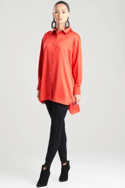Natori Essentials|Tops, Shirts & Tunics-Luxe Charmeuse Shirt