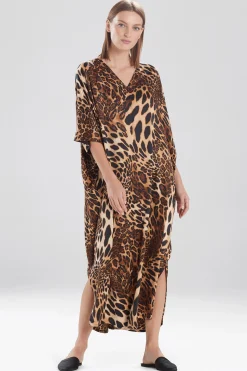 Natori Caftans|Plus Sizes-Luxe Leopard Zip Caftan