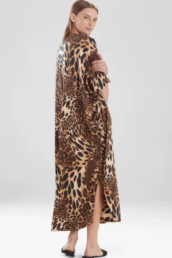 Natori Caftans|Plus Sizes-Luxe Leopard Zip Caftan