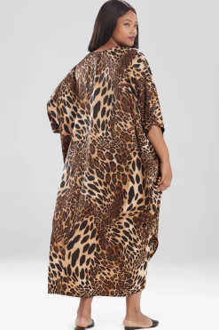 Natori Caftans|Plus Sizes-Luxe Leopard Zip Caftan