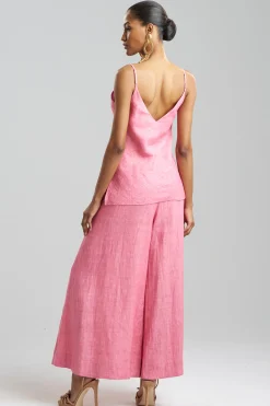 Natori Bustiers & Camis|Couture Tops-Luxe Linen Embroidered Cami