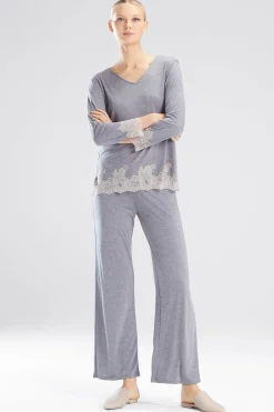 Natori Pajama Sets-Luxe Shangri-La TENCEL™ Long Sleeve PJ
