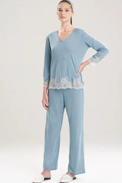 Natori Pajama Sets-Luxe Shangri-La TENCEL™ Long Sleeve PJ