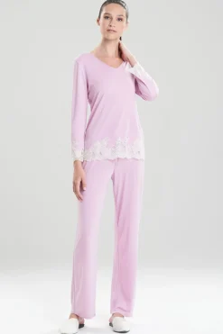 Natori Pajama Sets-Luxe Shangri-La TENCEL™ Long Sleeve PJ