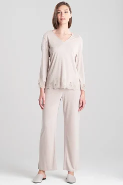 Natori Pajama Sets-Luxe Shangri-La TENCEL™ Long Sleeve PJ