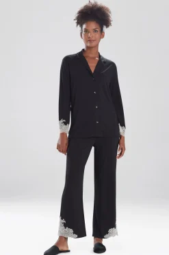 Natori Pajama Sets-Luxe Shangri-La TENCEL™ Long Sleeve Notch PJ