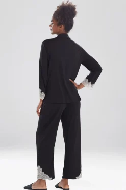 Natori Pajama Sets-Luxe Shangri-La TENCEL™ Long Sleeve Notch PJ