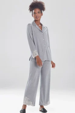Natori Pajama Sets-Luxe Shangri-La TENCEL™ Long Sleeve Notch PJ