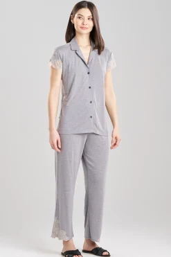 Natori Plus Sizes|Pajama Sets-Luxe Shangri-La TENCEL™ Notch PJ
