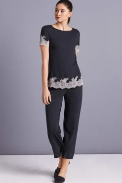 Natori Pajama Sets-Luxe Shangri-La TENCEL™ Short Sleeve PJ Basics