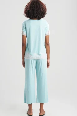 Natori Pajama Sets-Luxe Shangri-La TENCEL™ Short Sleeve PJ Basics
