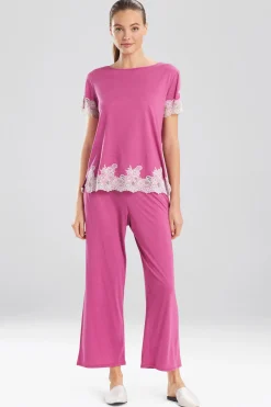 Natori Pajama Sets-Luxe Shangri-La TENCEL™ Short Sleeve PJ Basics