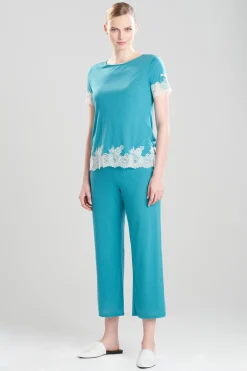 Natori Pajama Sets-Luxe Shangri-La TENCEL™ Short Sleeve PJ Basics