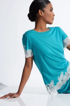 Natori Pajama Sets-Luxe Shangri-La TENCEL™ Short Sleeve PJ Basics