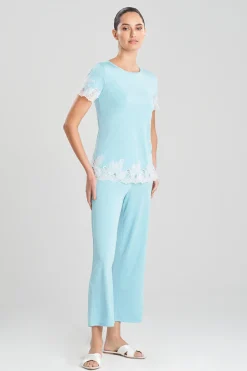 Natori Pajama Sets-Luxe Shangri-La TENCEL™ Short Sleeve PJ Basics
