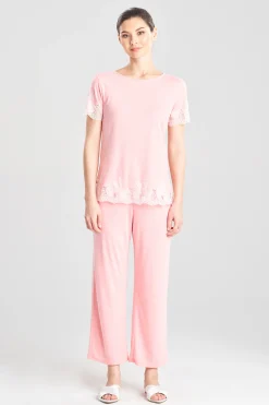 Natori Pajama Sets-Luxe Shangri-La TENCEL™ Short Sleeve PJ Basics
