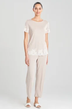Natori Pajama Sets-Luxe Shangri-La TENCEL™ Short Sleeve PJ Basics
