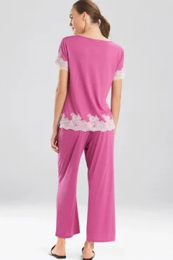 Natori Pajama Sets-Luxe Shangri-La TENCEL™ Short Sleeve PJ Basics