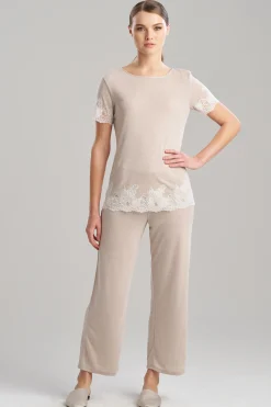 Natori Pajama Sets-Luxe Shangri-La TENCEL™ Short Sleeve PJ Basics