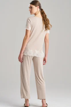 Natori Pajama Sets-Luxe Shangri-La TENCEL™ Short Sleeve PJ Basics