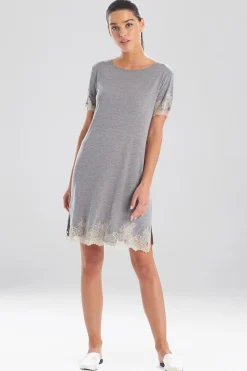 Natori Sleepshirts-Luxe Shangri-La TENCEL™ Short Sleeve Sleepshirt