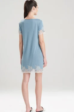 Natori Sleepshirts-Luxe Shangri-La TENCEL™ Short Sleeve Sleepshirt