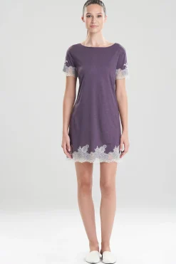 Natori Sleepshirts-Luxe Shangri-La TENCEL™ Short Sleeve Sleepshirt
