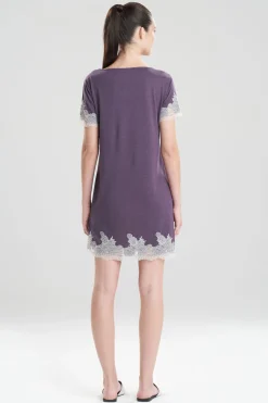 Natori Sleepshirts-Luxe Shangri-La TENCEL™ Short Sleeve Sleepshirt