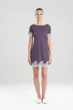 Natori Sleepshirts-Luxe Shangri-La TENCEL™ Short Sleeve Sleepshirt